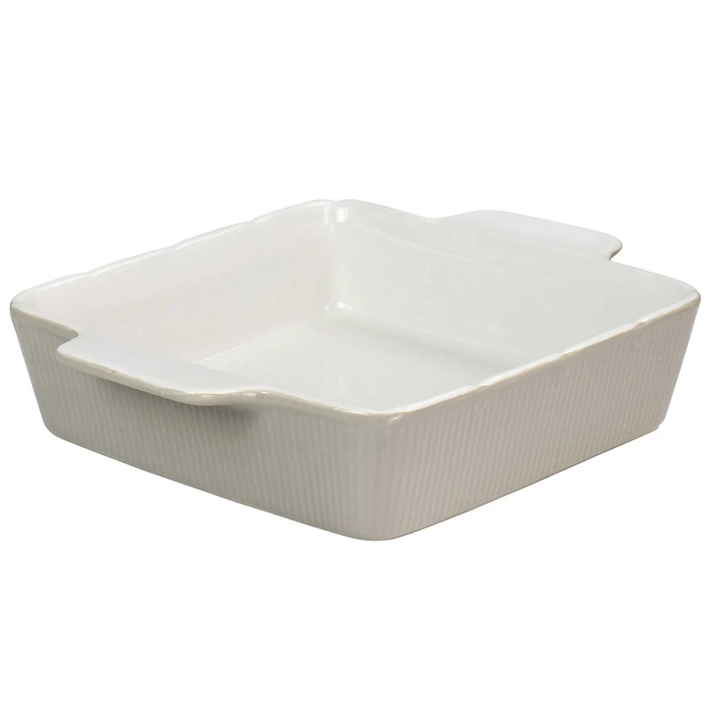 Martha Stewart 12.2" Taupe Ceramic Square Baker