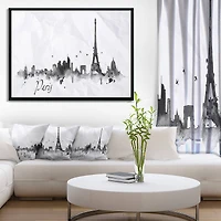 Designart - Paris with Eiffel Silhouette