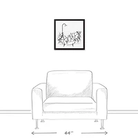 Floral Bathtub 16" x 16" Black Framed Canvas