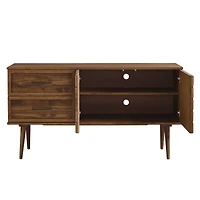Walker Edison 58" Brown Solid Wood 2-Drawer Prism Sideboard