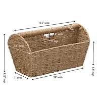 Household Essentials 16.5" Wide Seagrass Rectangular Woven Magazine Rack 