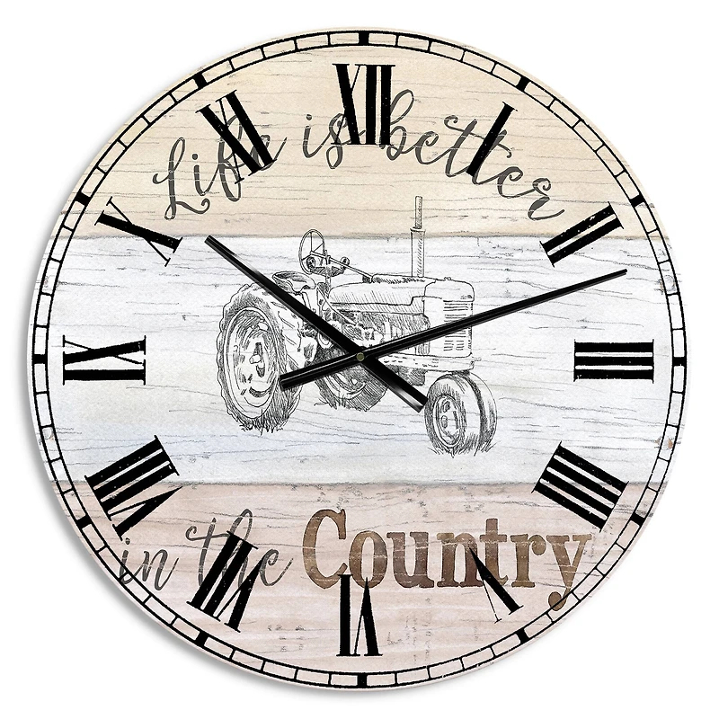 Designart Moment Tractors Farmhouse Wall Clock