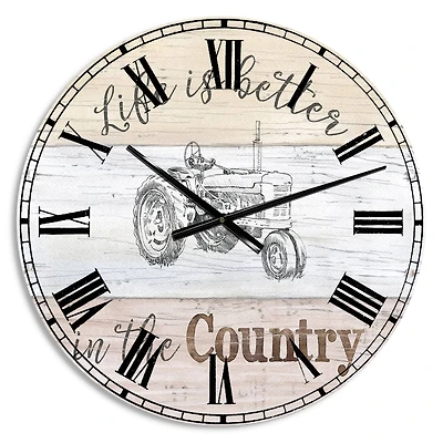Designart Moment Tractors Farmhouse Wall Clock