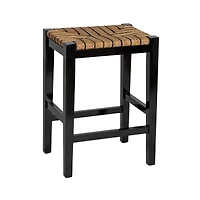 Hello Honey® 25" Seagrass & Wood Backless Bar Stool