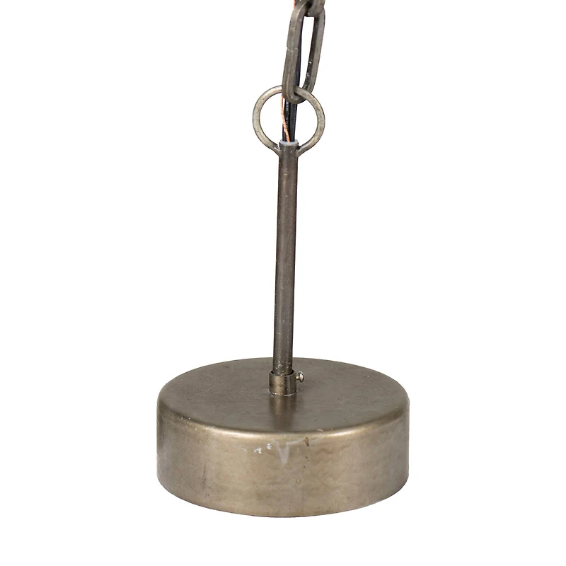 Hello Honey® White Metal Chandelier with Draped Wood Beads