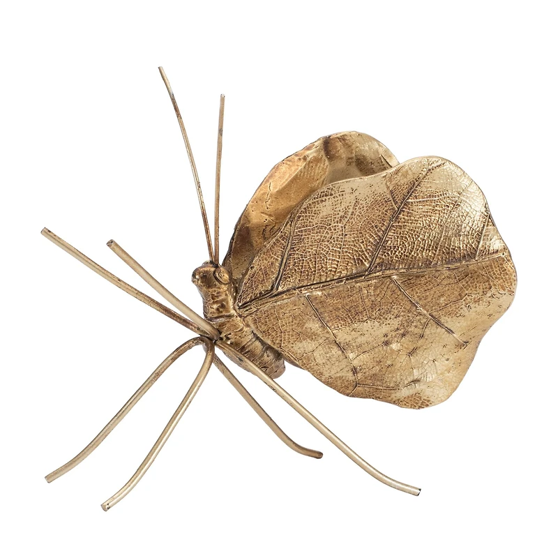 Golden Brown Leaf Butterfly Shelf Sitter Set
