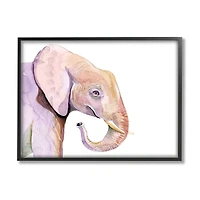 Stupell Industries Happy Elephant Smile Purple Red Safari Animal in Frame Wall Art