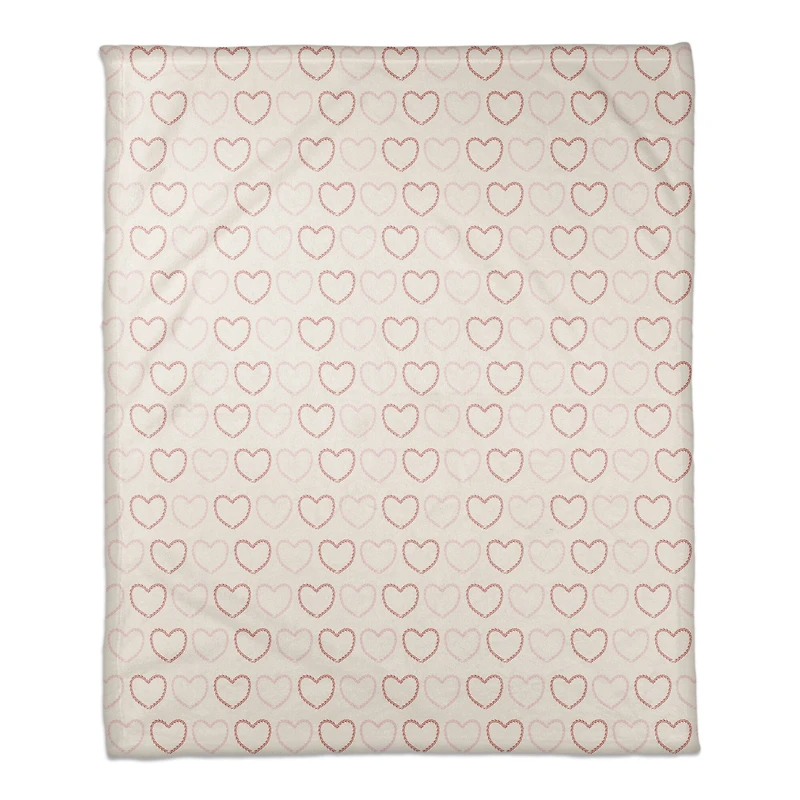 Valentine's Day Hearts Fleece Throw