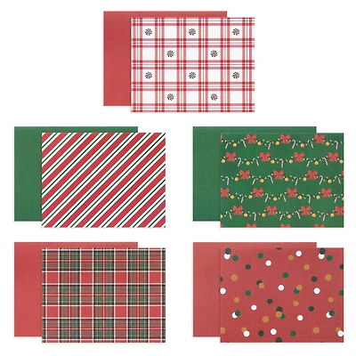 Peppermint Plaid Christmas Cards & Envelopes, 50ct. by Recollections™