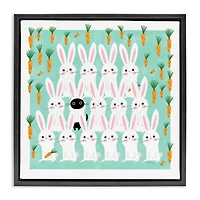 Stupell Industries Cat Mixed with Bunnies Floater Framed Art