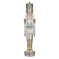 Haute Decor 48" Silver & Gold Christmas Nutcracker Soldier