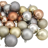 60ct. 2.5" Earth Tone Shatterproof 3-Finish Christmas Ball Ornaments