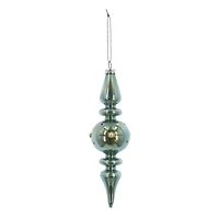 6.5" Iridescent Light Blue Glass Finial Ornament by Ashland®