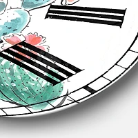 Designart 'Desert Botanical Bloom Iii Farmhouse Wall Clock