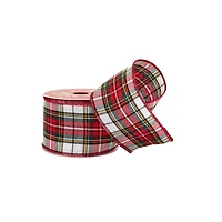 2.5" x 20ft. Red Plaid Wired Ribbon by Celebrate It®