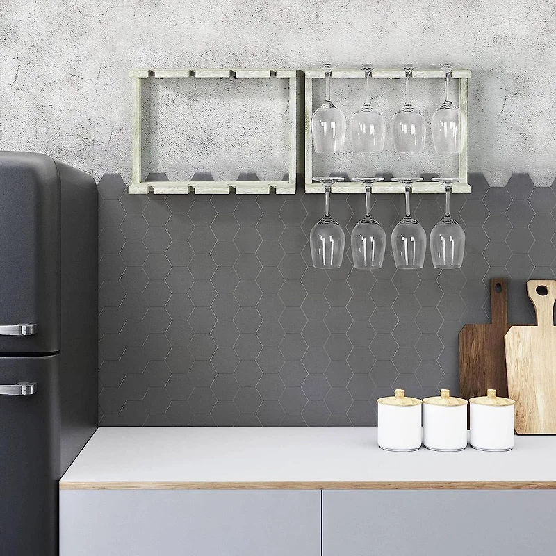 NEX™ Wall Mounted Wine Glass Stemware Rack Holder Hanger