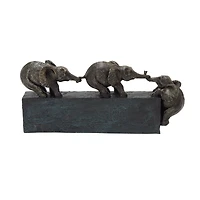 17" Black Eclectic Elephant Sculpture