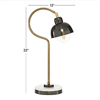 Black Metal Industrial Desk Lamp, 22" x 7" x 13"