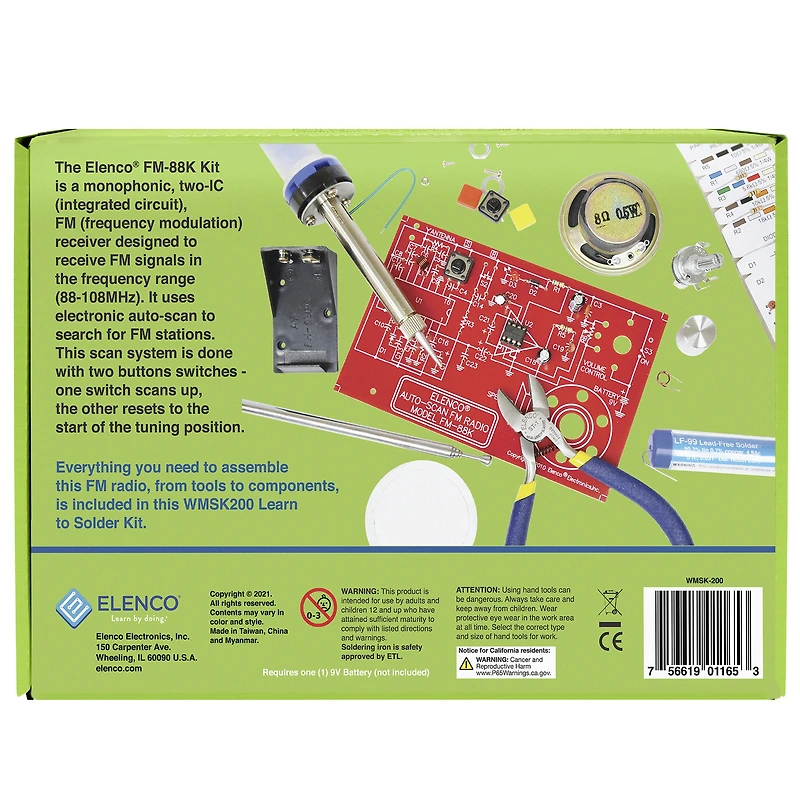Elenco® WE MAKE™ Learn to Solder FM Radio Kit with Tools