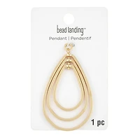 Gold Concentric Teardrop Pendant by Bead Landing™