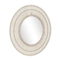 Cream Bohemian Wall Mirror, 36" x 1" x 36"