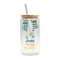 16oz. Just Keep Rollin' Glass Can Cup