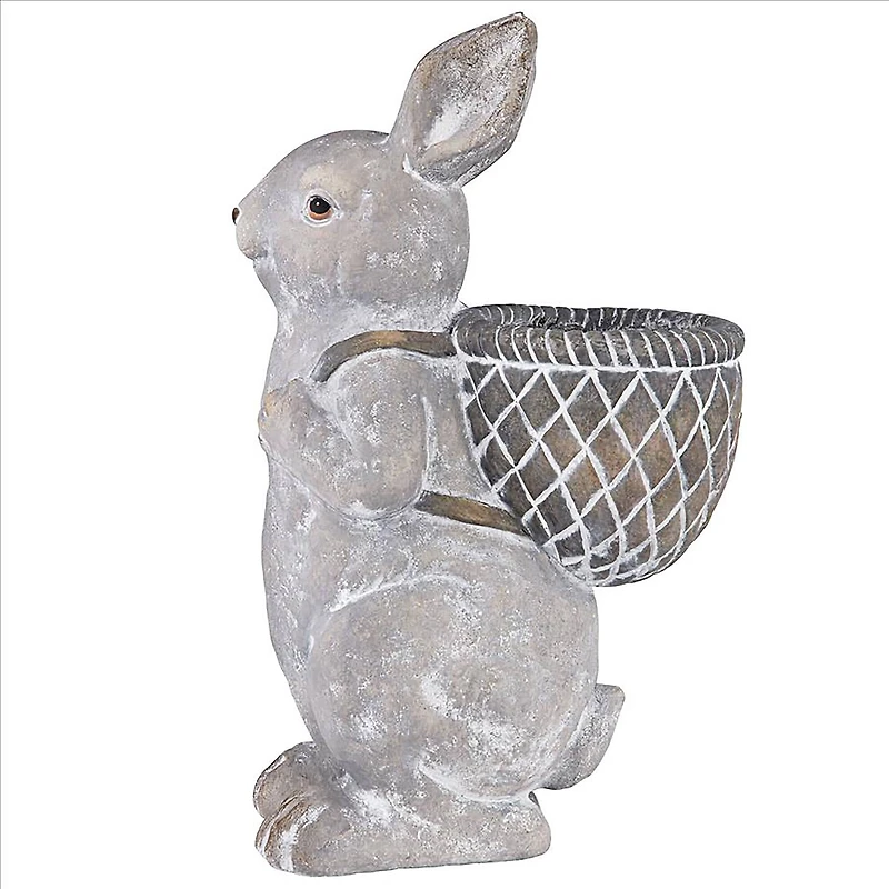 Design Tosano 16" Bunny with Basket Bearing Gifts Easter Rabbit Statue