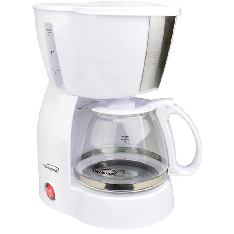 Brentwood 4-Cup White Coffee Maker