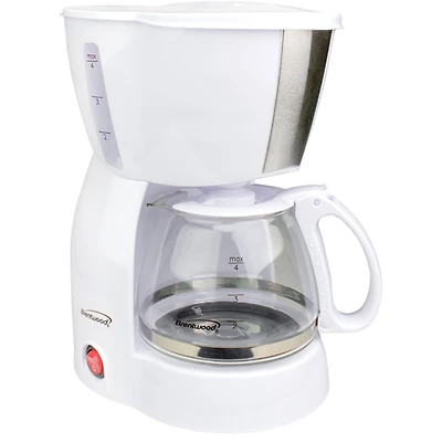 Brentwood 4-Cup White Coffee Maker