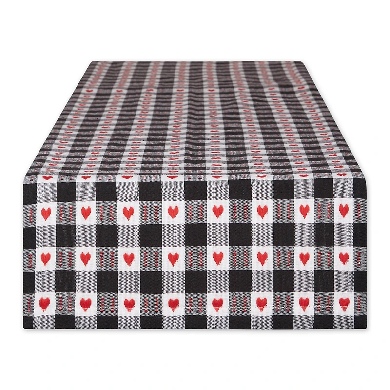 DII® 72" Hearts Dobby Check Table Runner