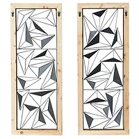 Black & White Geometric Metal Wall Art Set, 2ct.