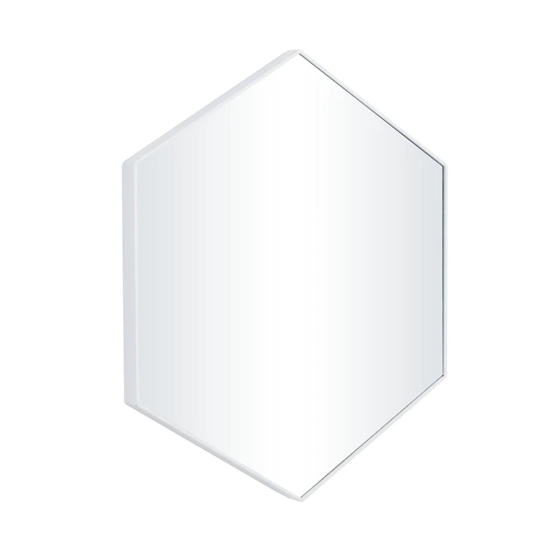 White Contemporary Wall Mirror, 24" x 2" x 21"