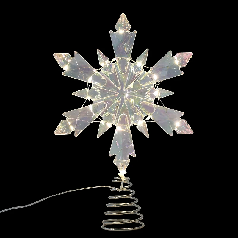 12" Iridescent Acrylic Snowflake Lighted Tree Topper by Ashland®