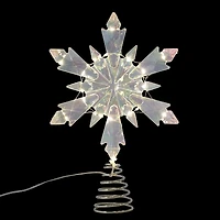 12" Iridescent Acrylic Snowflake Lighted Tree Topper by Ashland®