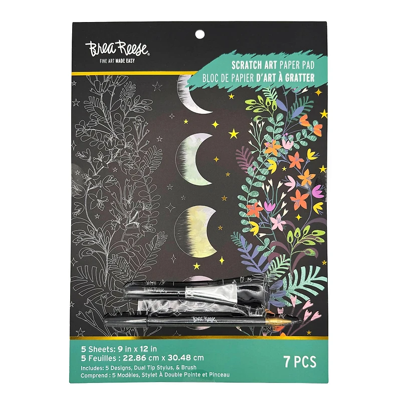 Brea Reese™ 9" x 12" Spring Celestial Scratch Art Paper Pad