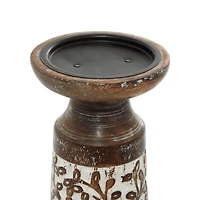 Brown Mango Wood Natural Candle Holder Set, 3ct.
