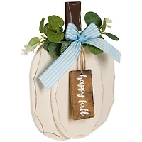 9" Beige Happy Fall Wooden Pumpkin Fall Harvest Decoration