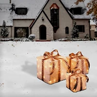 White Sisal Gift Box Set with Clear Lights