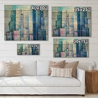 Designart - Skyscrapers Abstract Style Cityscape Panorama I