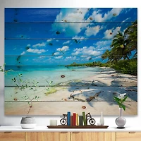 Designart - Tropical Beach with Palm Shadows