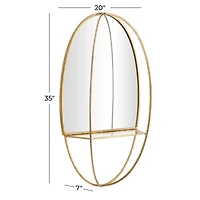 Gold Metal Glam Wall Mirror 35" x 20" x 7"