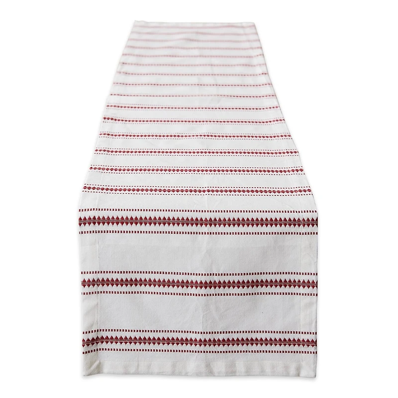 DII® 108" Barn Red Zig Dobby Stripe Table Runner