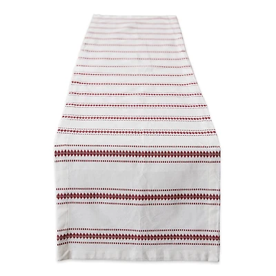DII® 108" Barn Red Zig Dobby Stripe Table Runner