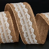 12 Pack: 1.5" x 3yd. Faux Burlap & Lace Wired Ribbon by Celebrate It® Classic