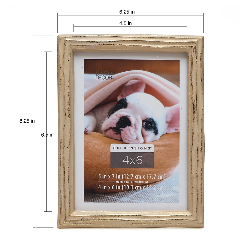 Expressions™ 4" x 6" Gilded Faux Wood Frame with Mat by Studio Décor®