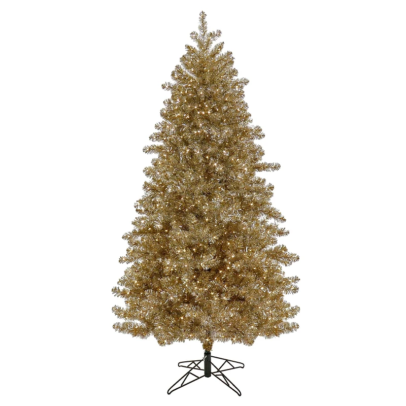 7.5ft. Pre-Lit Platinum Metallic Artificial Christmas Tree, Clear LED Infinity Lights®