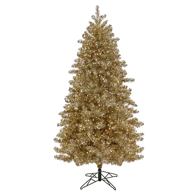 7.5ft. Pre-Lit Platinum Metallic Artificial Christmas Tree, Clear LED Infinity Lights®