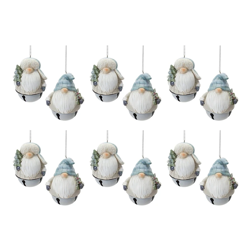 Gnome Sleigh Bell Ornament Set
