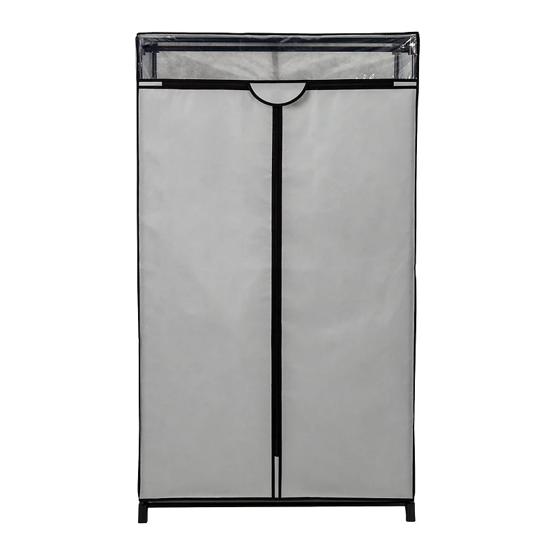 Honey Can Do 36" Gray Double Door Portable Wardrobe Closet
