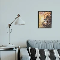 Stupell Industries Regal Lion Mane Safari Animal King Portrait in Frame Wall Art